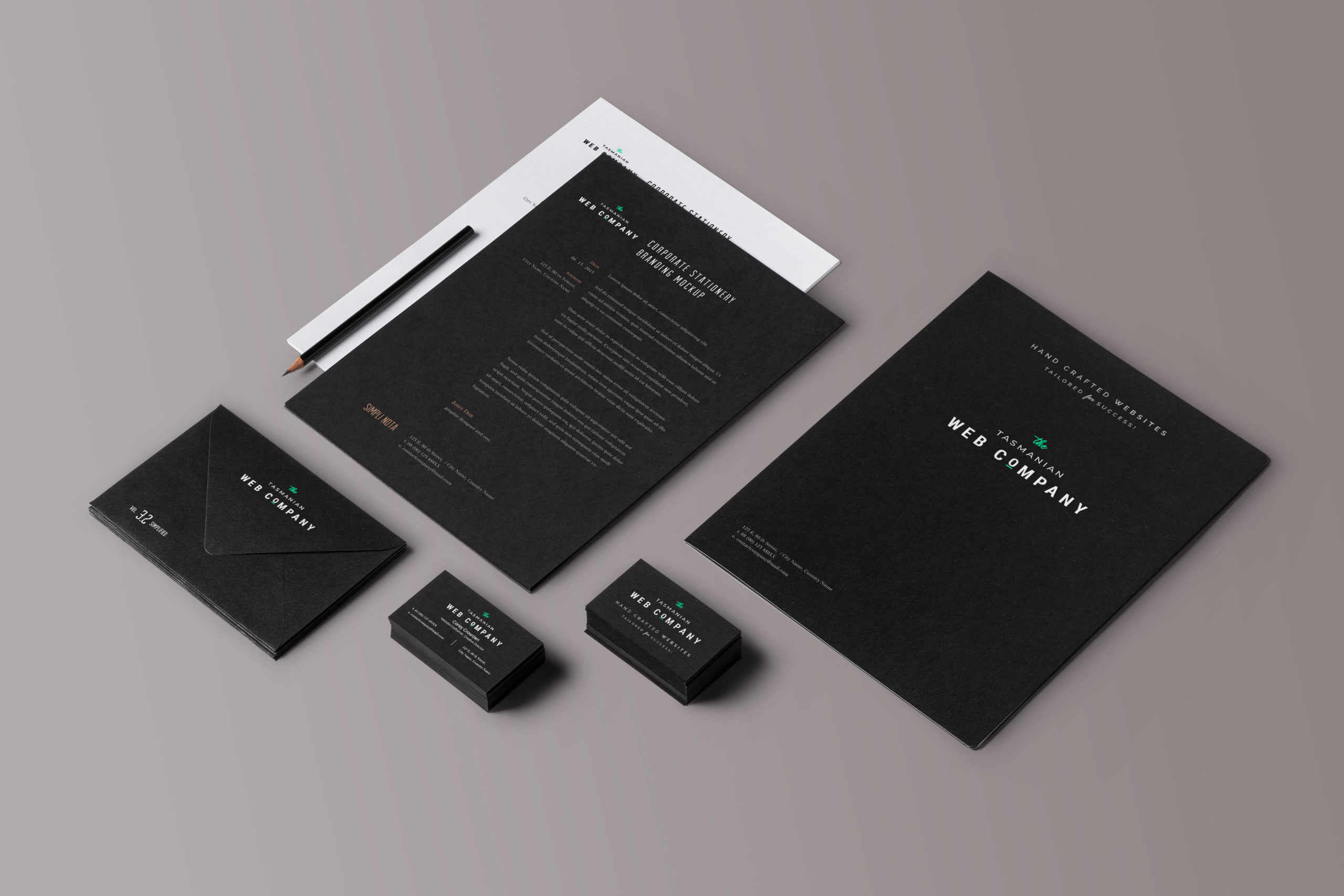 The Tasmanian Web Company Brand Design Mockup